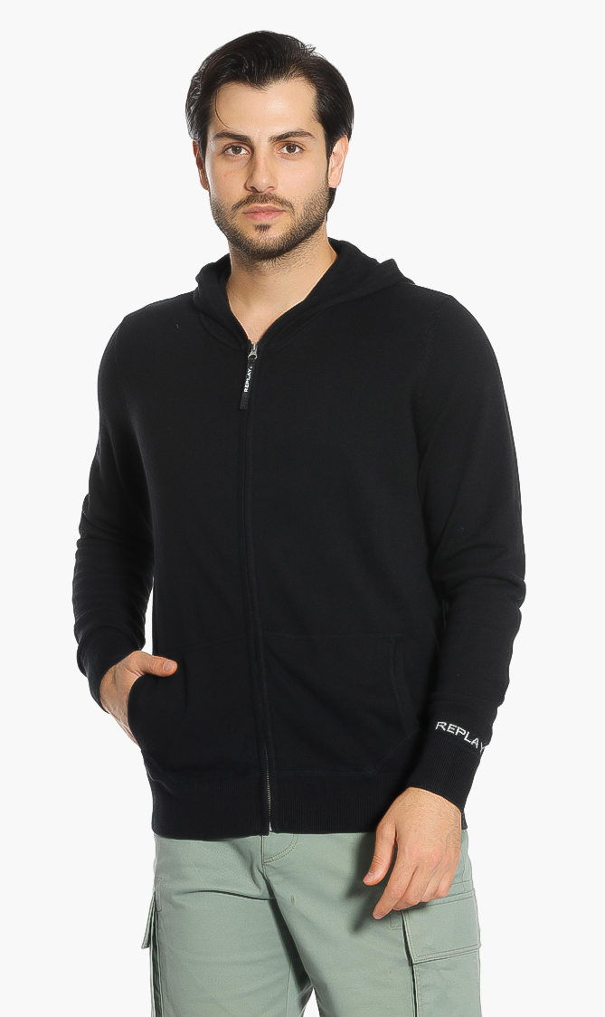 

Zip Hoodie Cardigan, Black