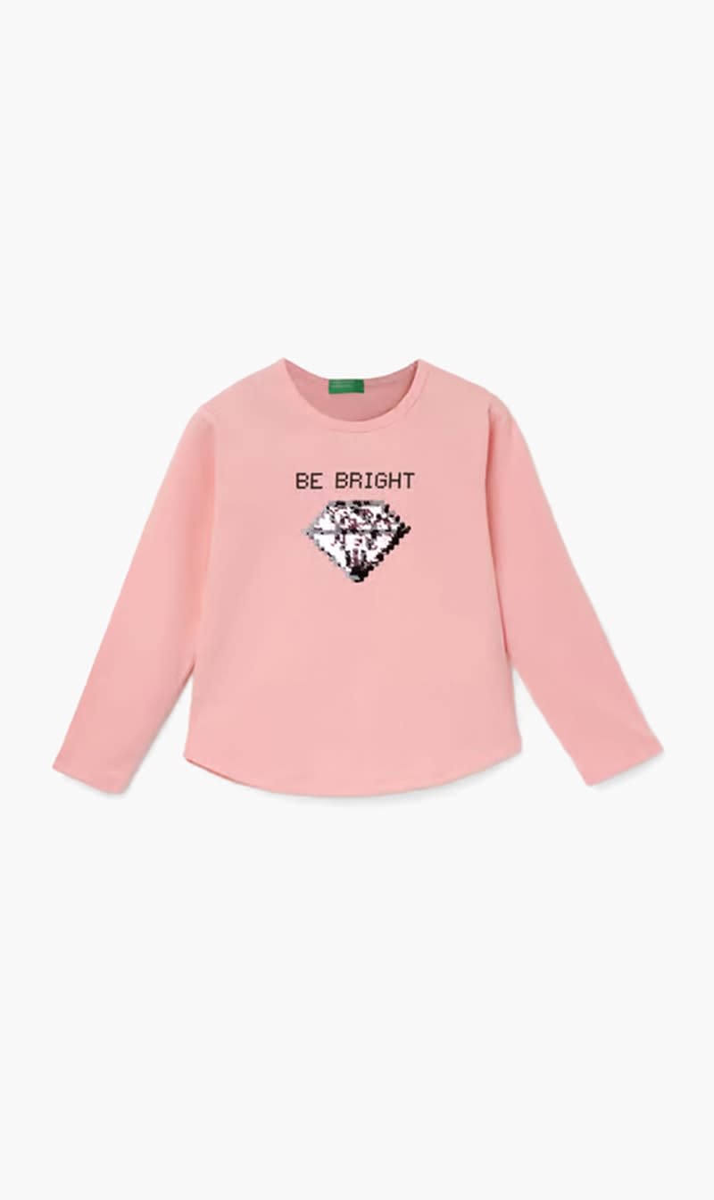 

United Colors Of Benetton Pink Long Sleeve T-shirt for Girls