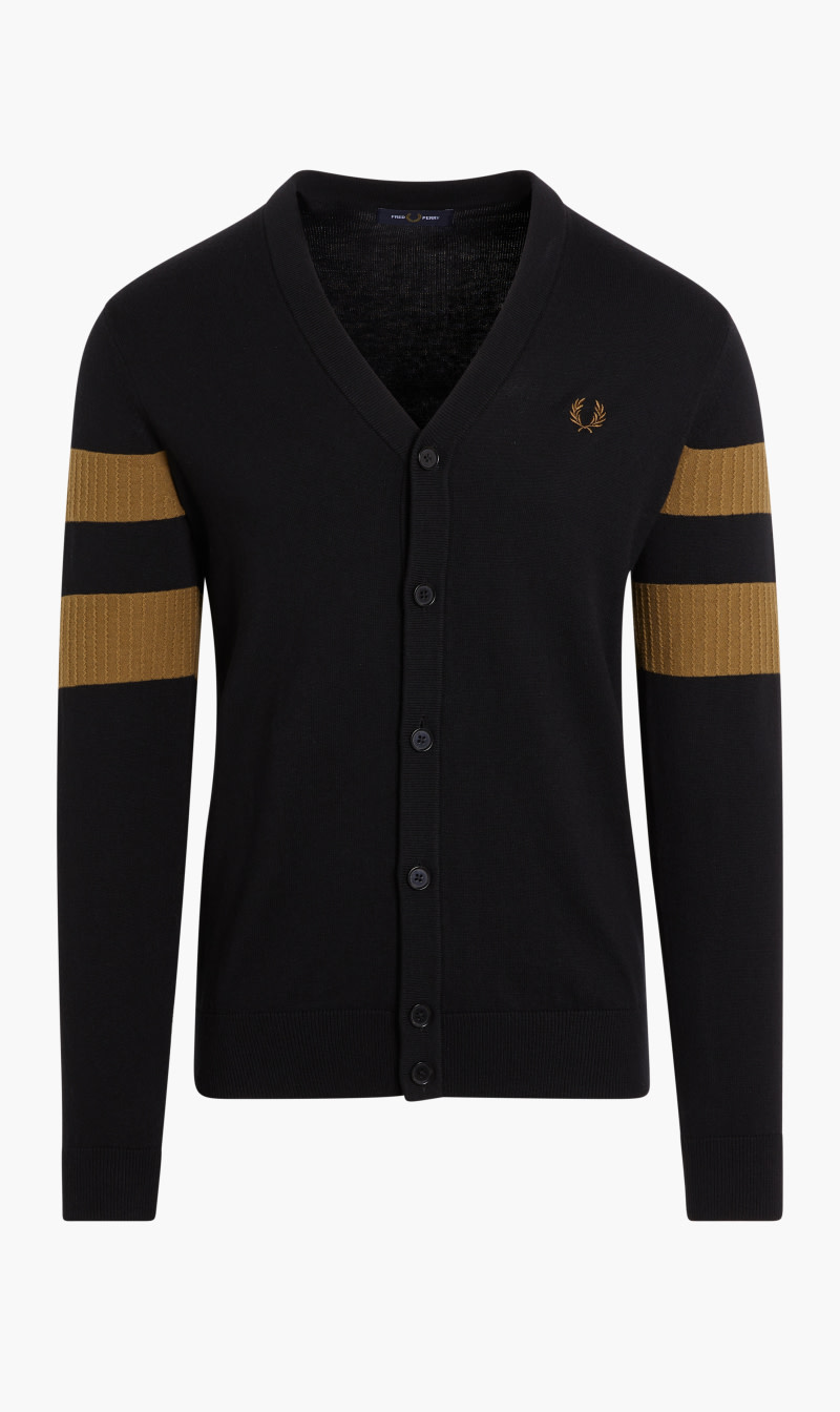 

Tipped Sleeve Cardigan, Black