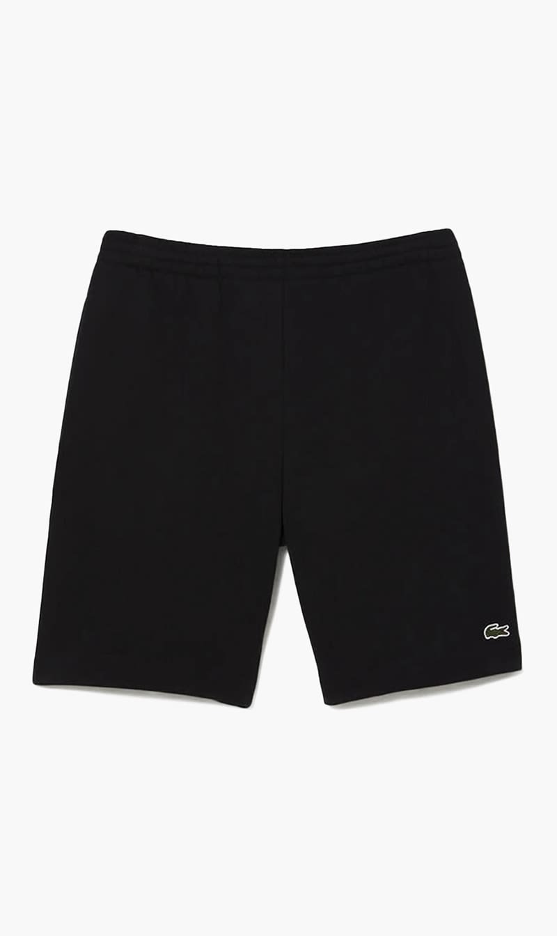 

Lacoste Black Organic Brushed Cotton Fleece Shorts for Men | The Deal Outlet