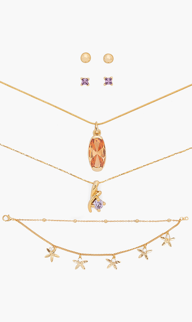 

Time Design Gold Plated Jewelry Set