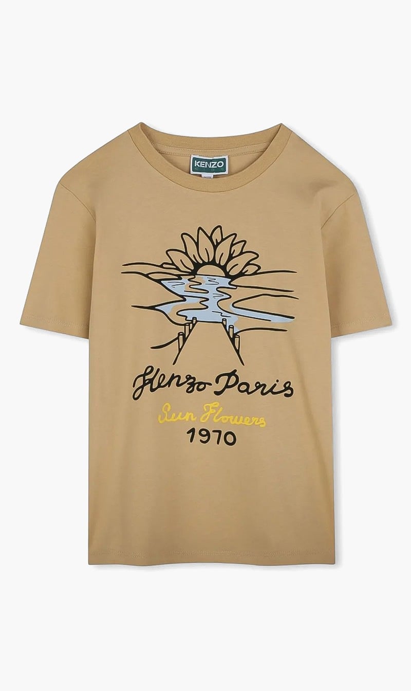 Kenzo Beige Sun Flowers Print T-shirt for Boys