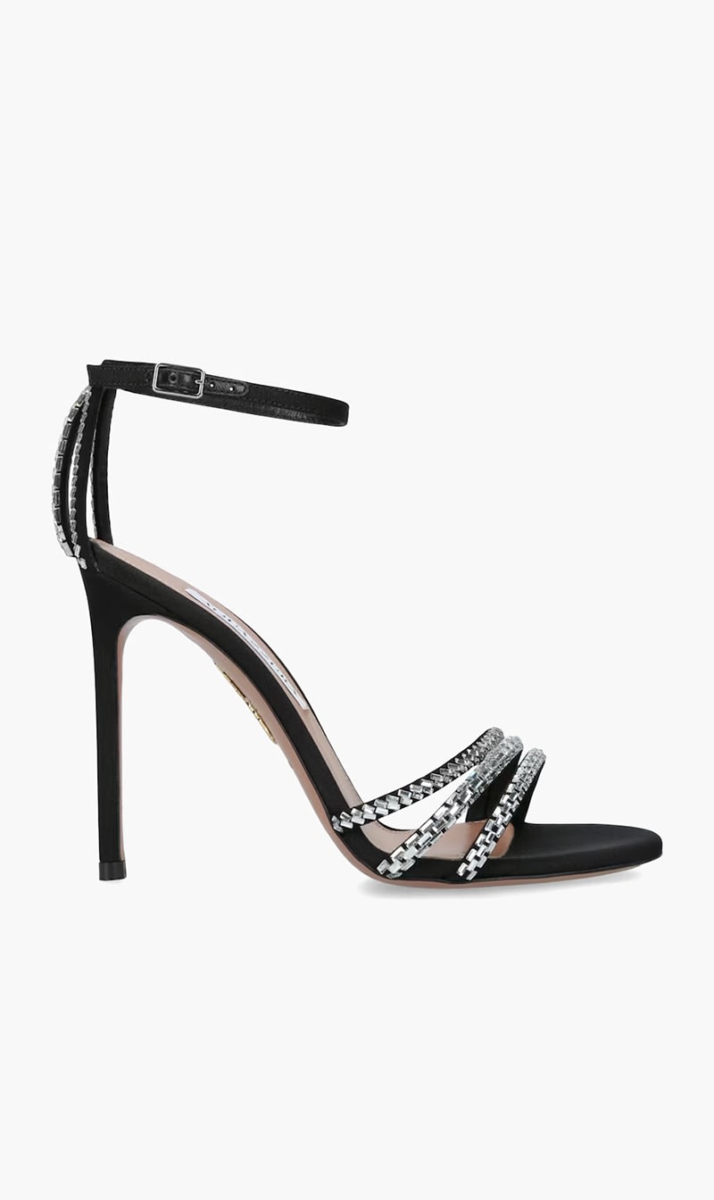 

Aquazzura Firenze Black Milagros Sandal 105 for Women | The Deal Outlet