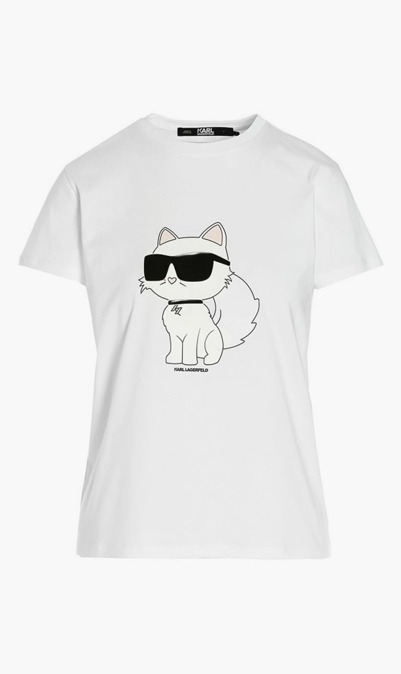

Karl Lagerfeld White Ikon Choupette T Shirt for Women | The Deal Outlet