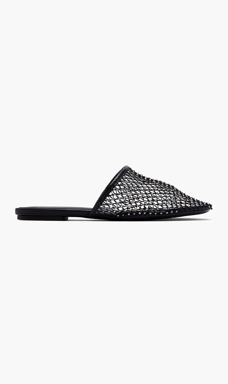 

Schutz Black Crystal Embellished Mules for Women | The Deal Outlet