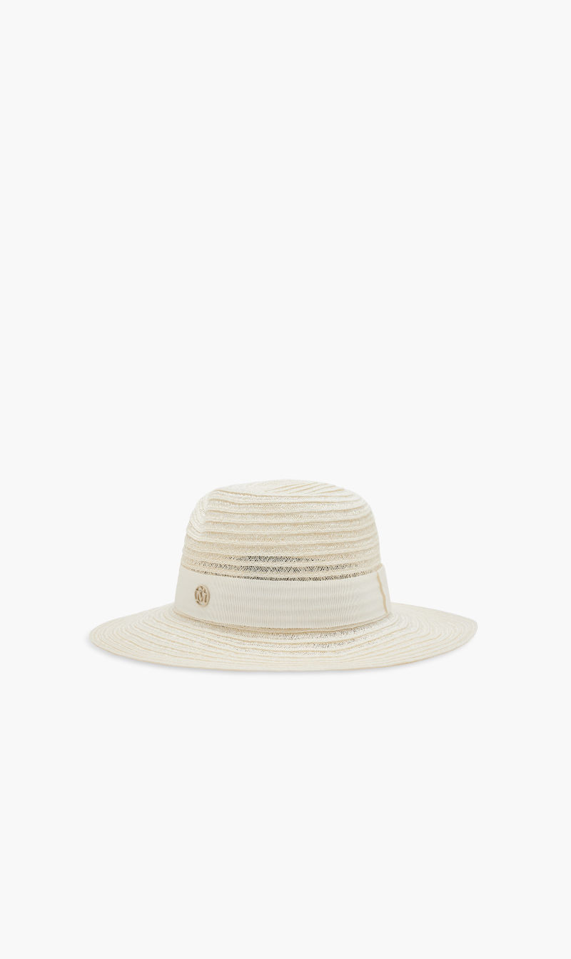 

Virginie Hat Timeless Colored Canapa Straw, White