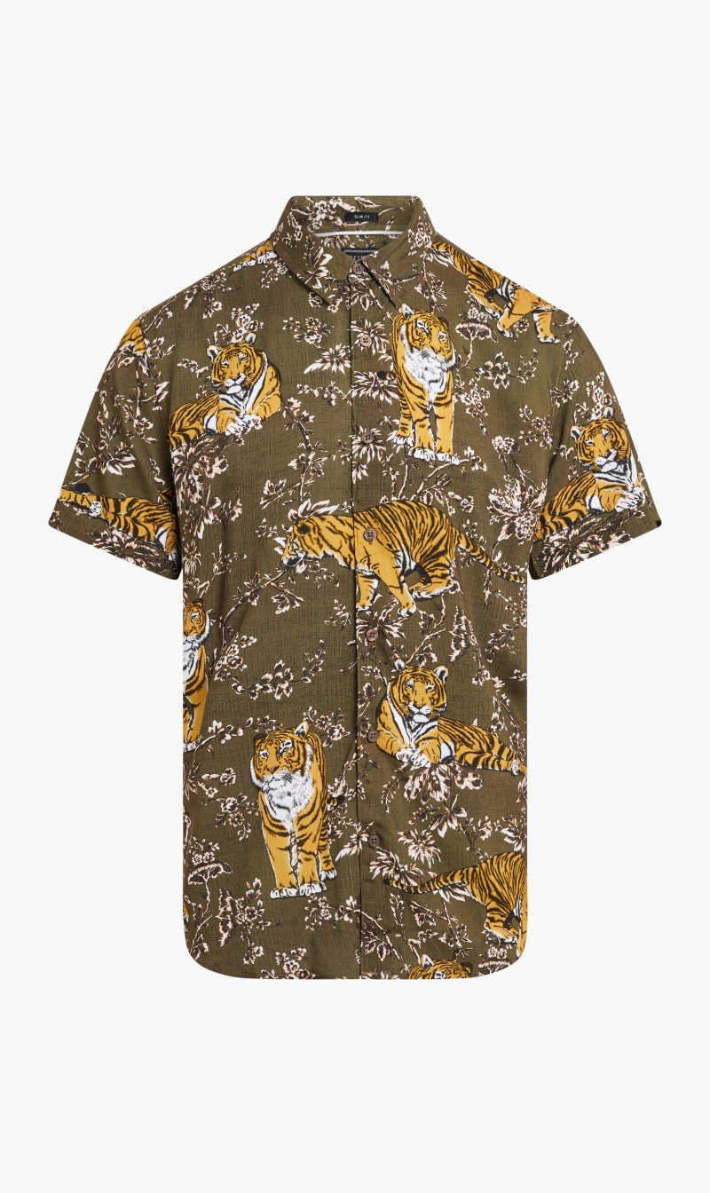 

Guess Brown Eco Rayon Jungle Shirt for Men | The Deal Outlet