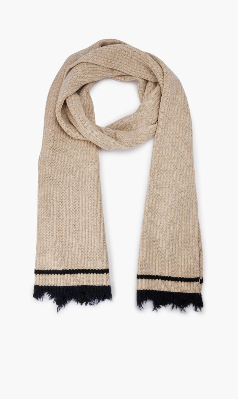 

Lisa Wy Echarpe Wool Yak Rayure Contrastee, Red