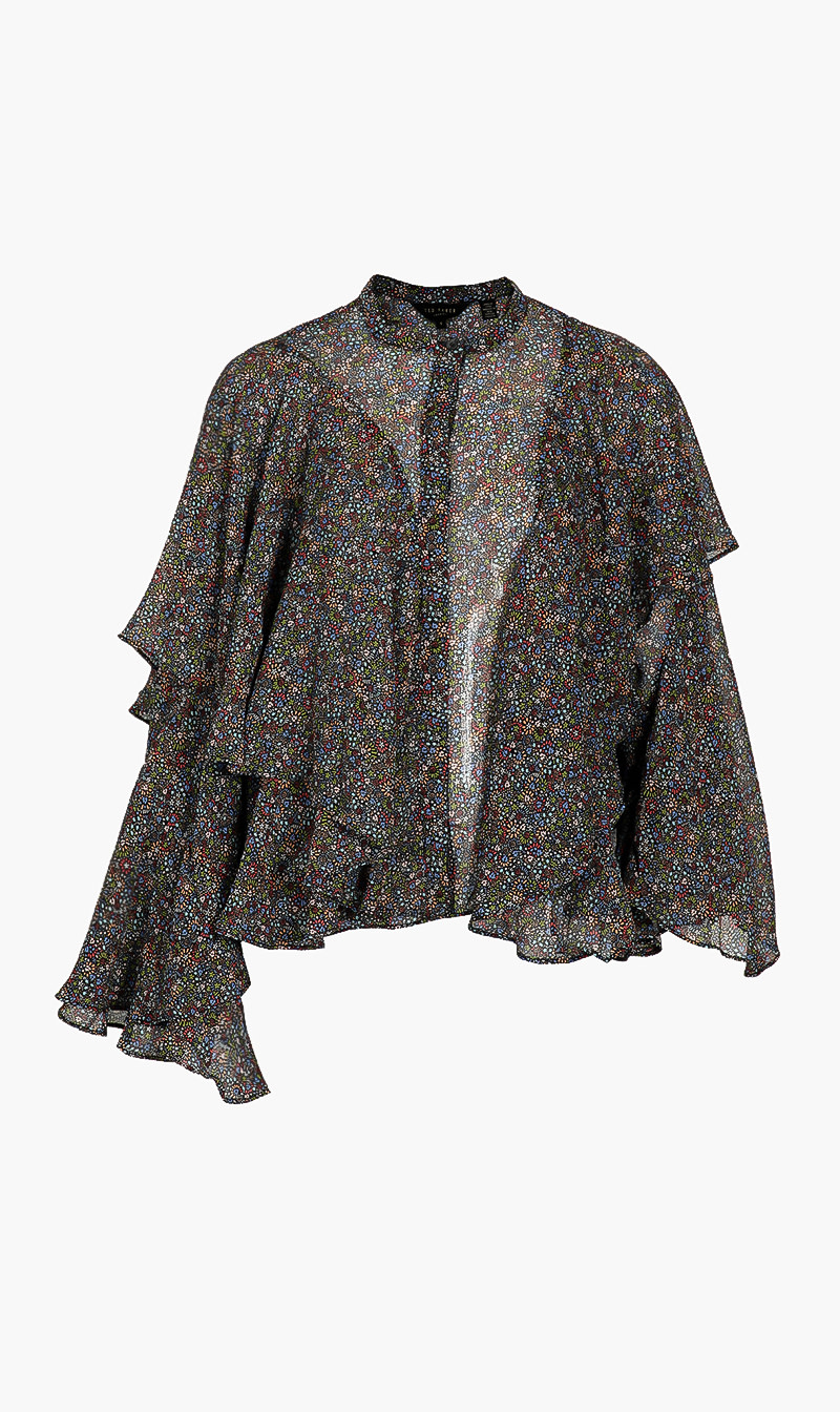 

Printed Ruffle Blouse