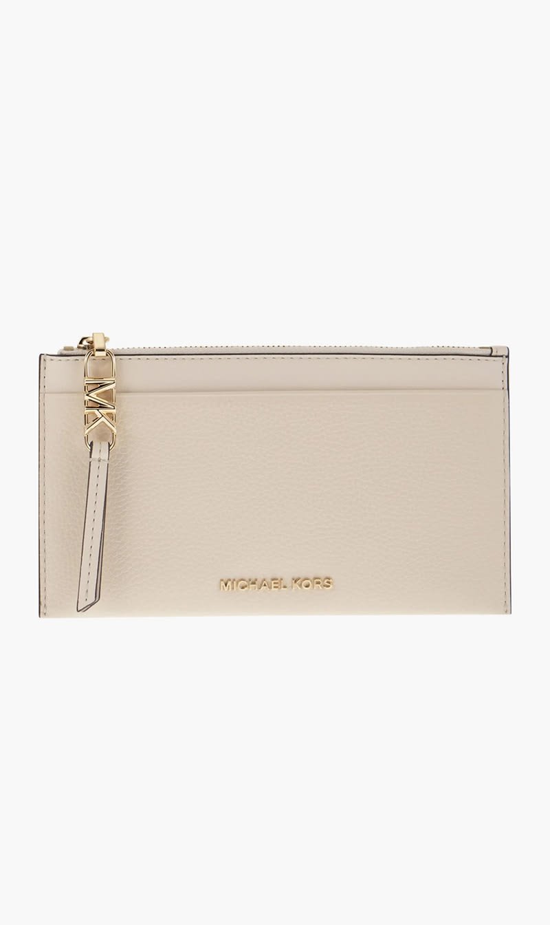 

Michael Kors Beige Empire Lg Zip Card Case for Women | The Deal Outlet
