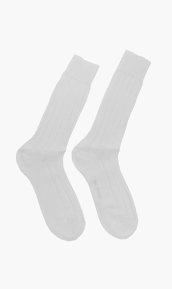 

Ribbed Crew Socks, White