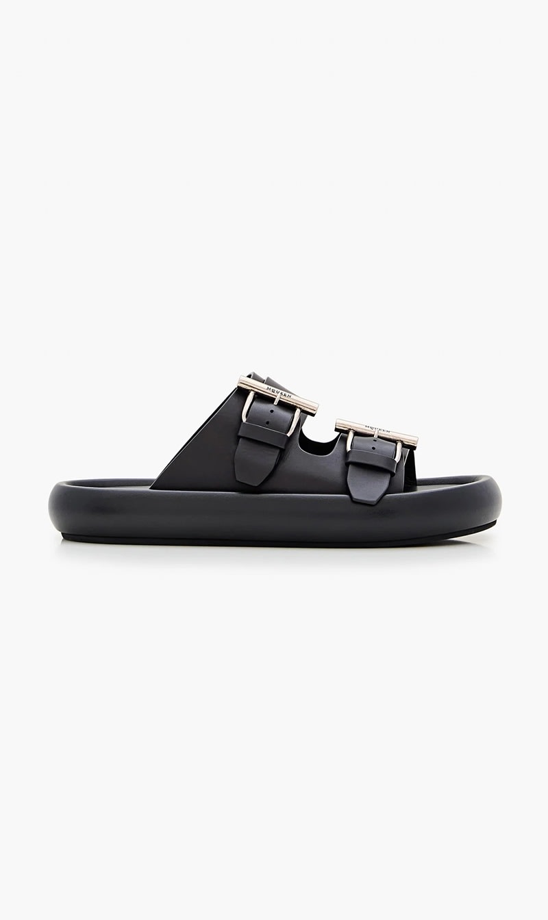 

Alexander Mcqueen Black Two Strap Sandal for Men | The Deal Outlet