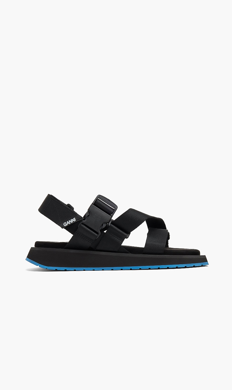 

Ganni Black Performance Webbing Sandal for Women | The Deal Outlet