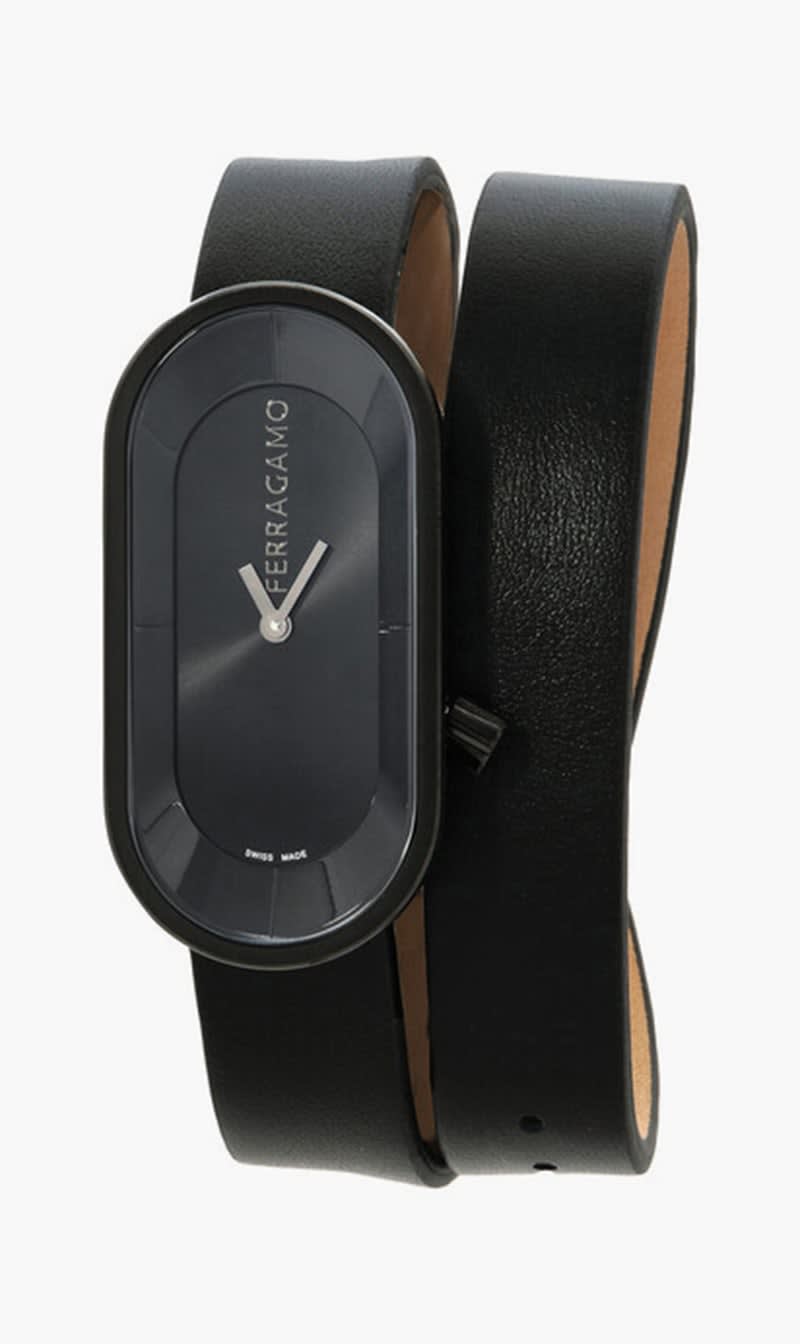 

Salvatore Ferragamo Black Curve Quartz Dial Watch for Women | The Deal Outlet