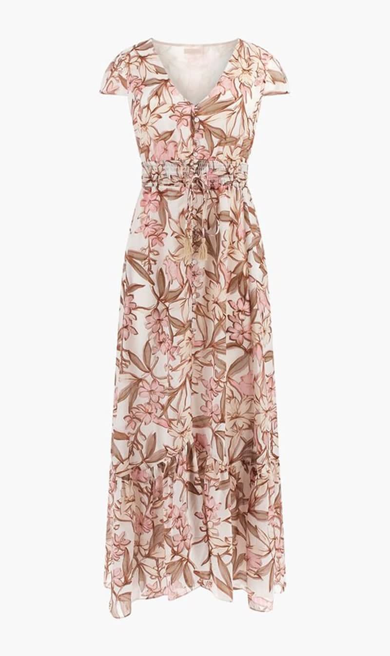 

Guess Purple Ss Destiny Maxi V Neck Dress for Women | The Deal Outlet