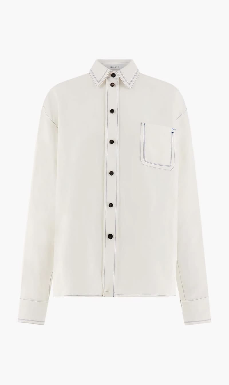 

Salvatore Ferragamo White Long Sleeved Shirt for Women | The Deal Outlet