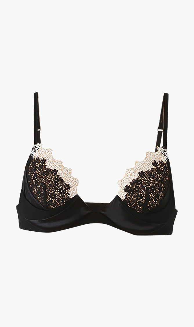 

Floral Lace Underwire Bra, Black