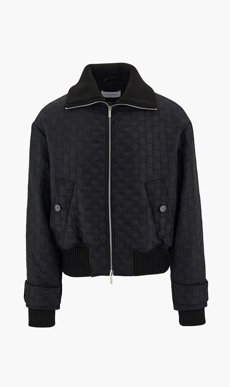 Ferragamo Black Long Jacket for Men