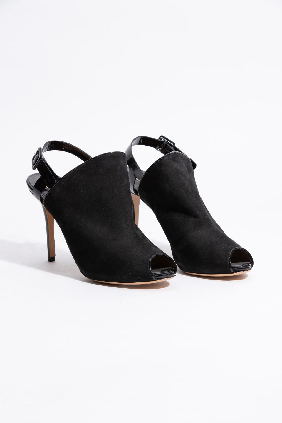 

Petal Suede Sling Back Sandals, Black
