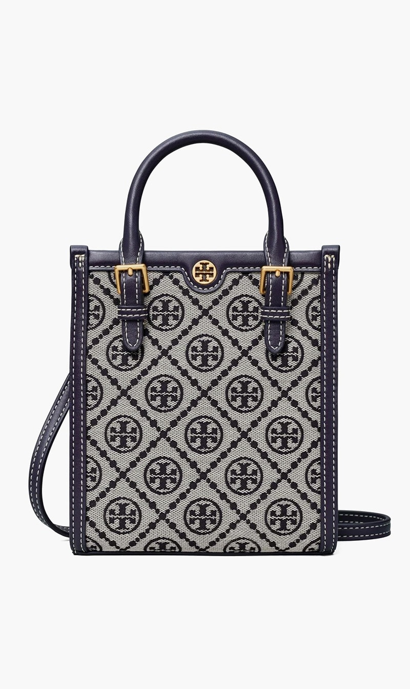 

Tory Burch Blue Mini T Monogram Tote for Women | The Deal Outlet