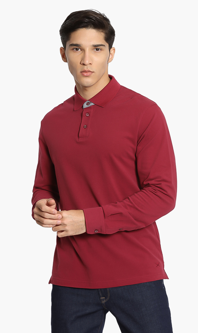 

Hackett London Mix Woven Trim Long Sleeves Polo Shirt