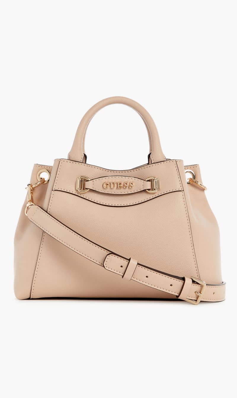 

Guess Beige Emera Mini Satchel Bag for Women | The Deal Outlet