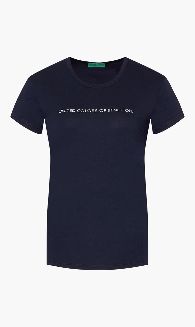 United Colors Of Benetton Blue Cotton T-shirt for Women