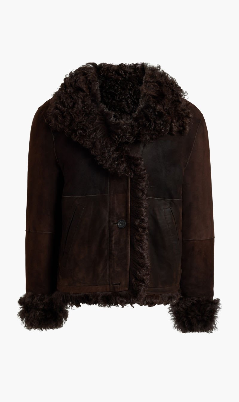 

Salvatore Ferragamo Brown Curly Shearling Leather-fur for Men | The Deal Outlet