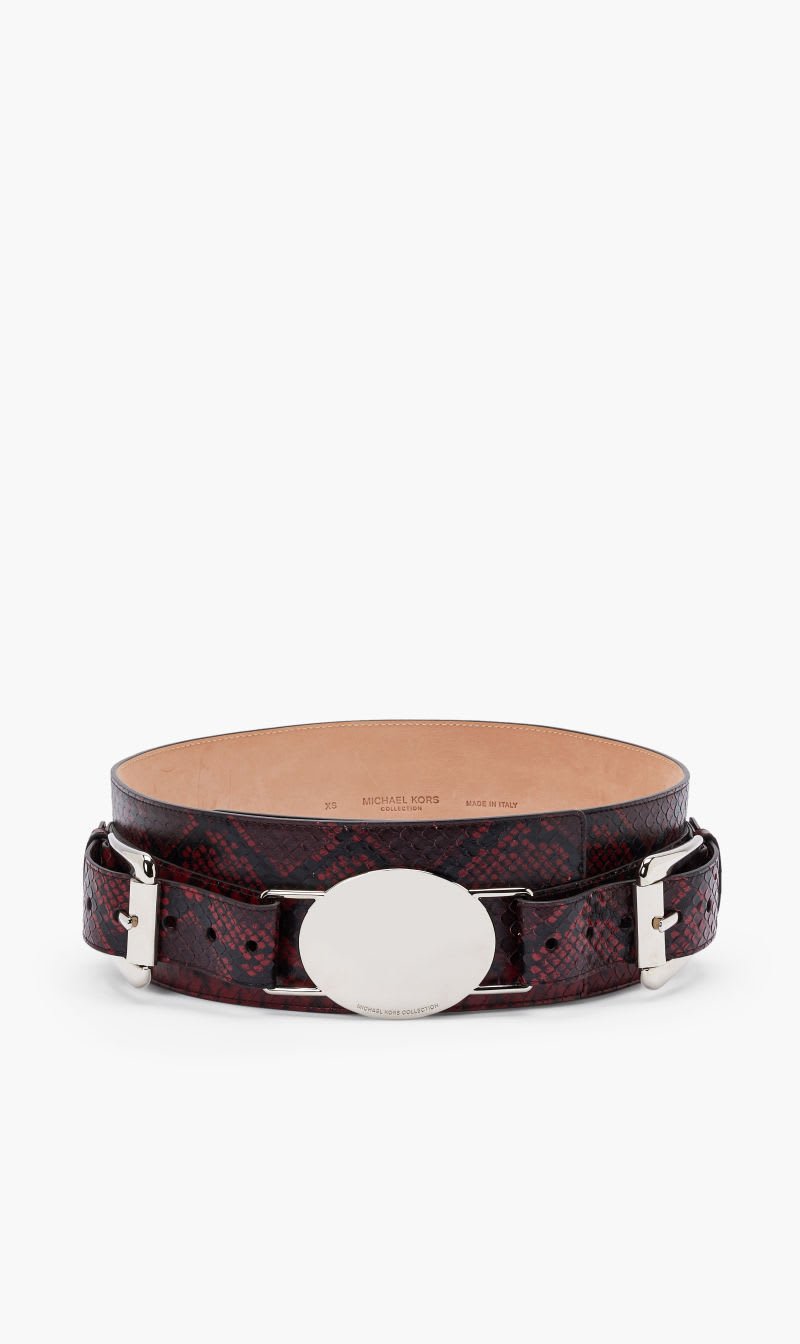 

Michael Kors Red Gloria Belts Double Buckle Hip Belt for Women | The Deal Outlet