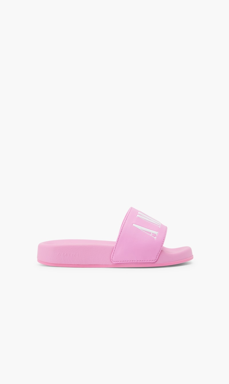 

Amiri Pink Kids Logo Pool Slide for Girls | The Deal Outlet