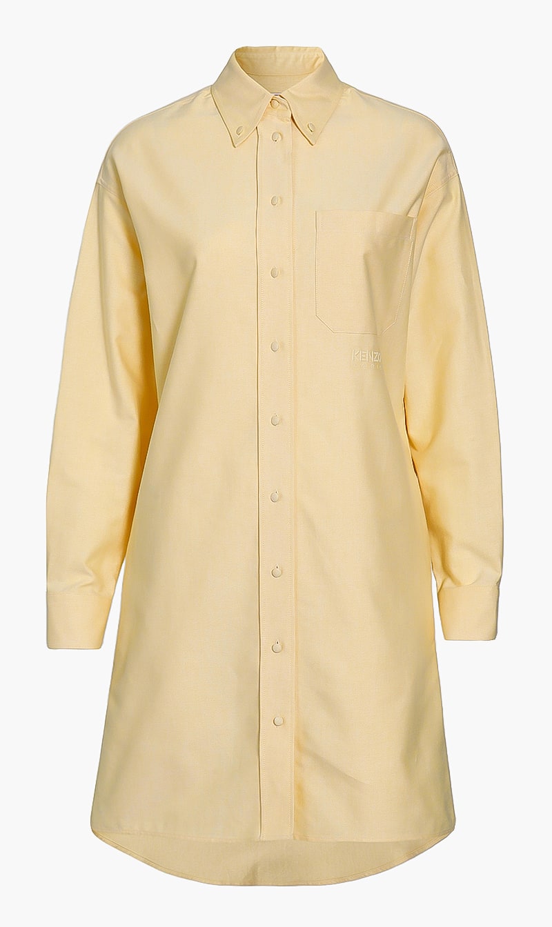 

Kenzo Yellow Plain Branding Shirt Dress for Women | The Deal Outlet