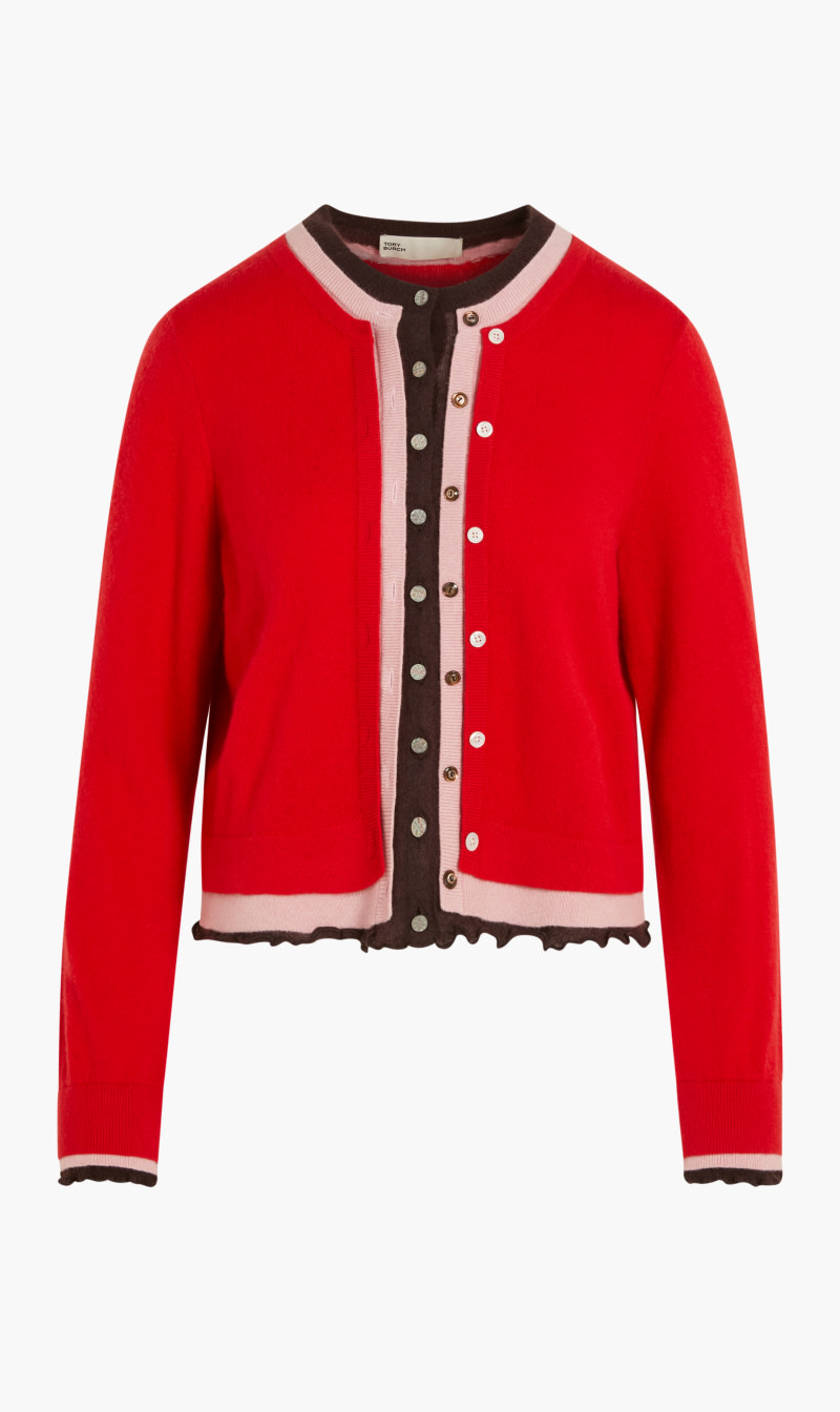 

Tory Burch Red Triple-layer Cashmere Cardigan for Women | The Deal Outlet