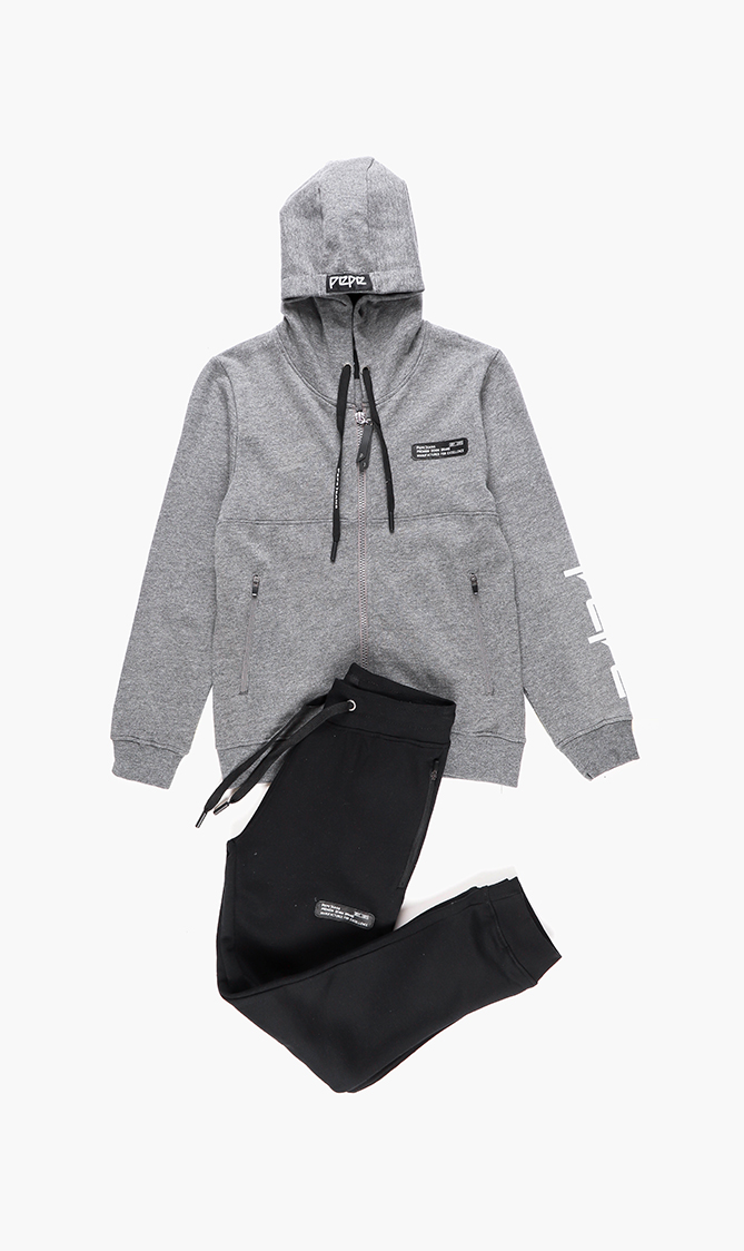

Moises Zipped Tracksuit, Grey