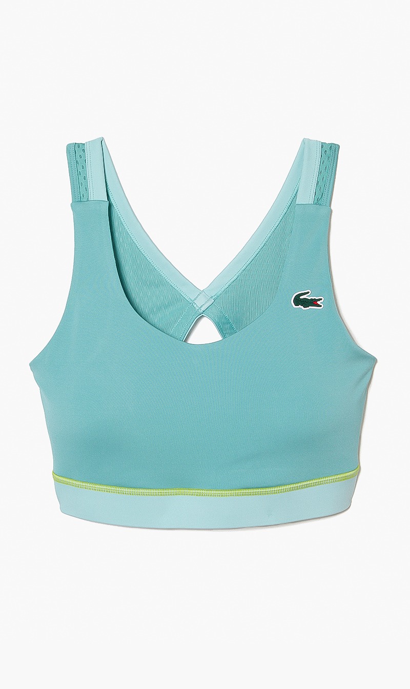 

Lacoste Green Ultra Dry Recycled Polyester Sports Bra for Women | The Deal Outlet