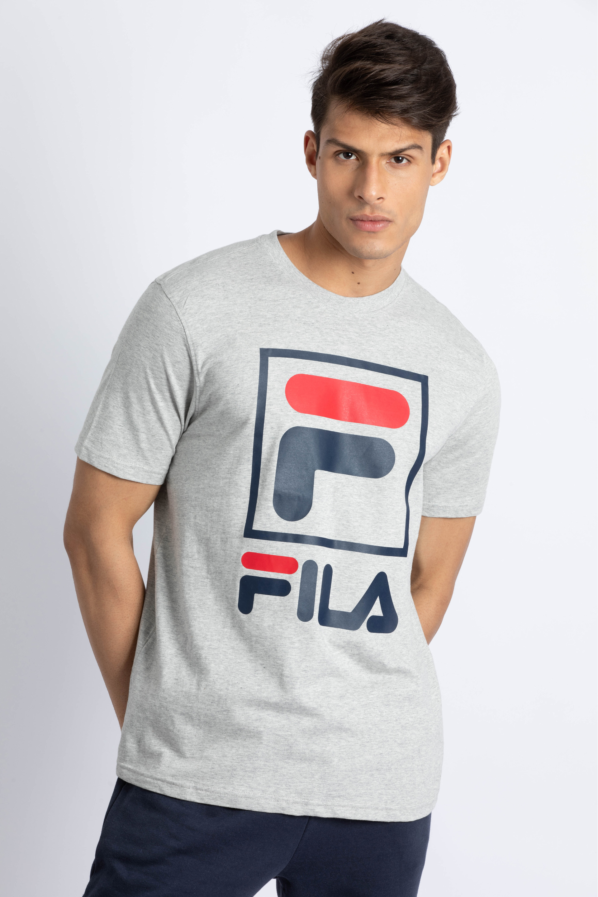 

Fila Grey Felix Logo Graphic T-shirt for Men | The Deal Outlet
