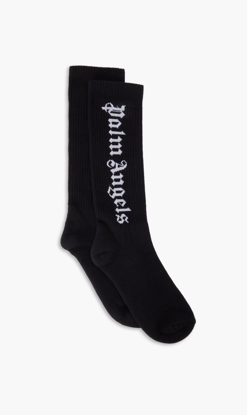 

Palm Angels Black Vertical Logo Socks Black White for Men | The Deal Outlet