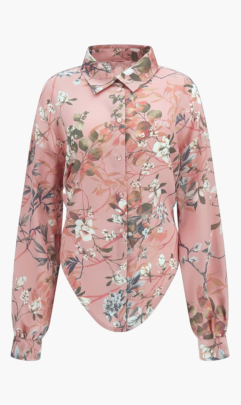 

Guess Pink Ls Bowed Jun Shirt for Women | The Deal Outlet