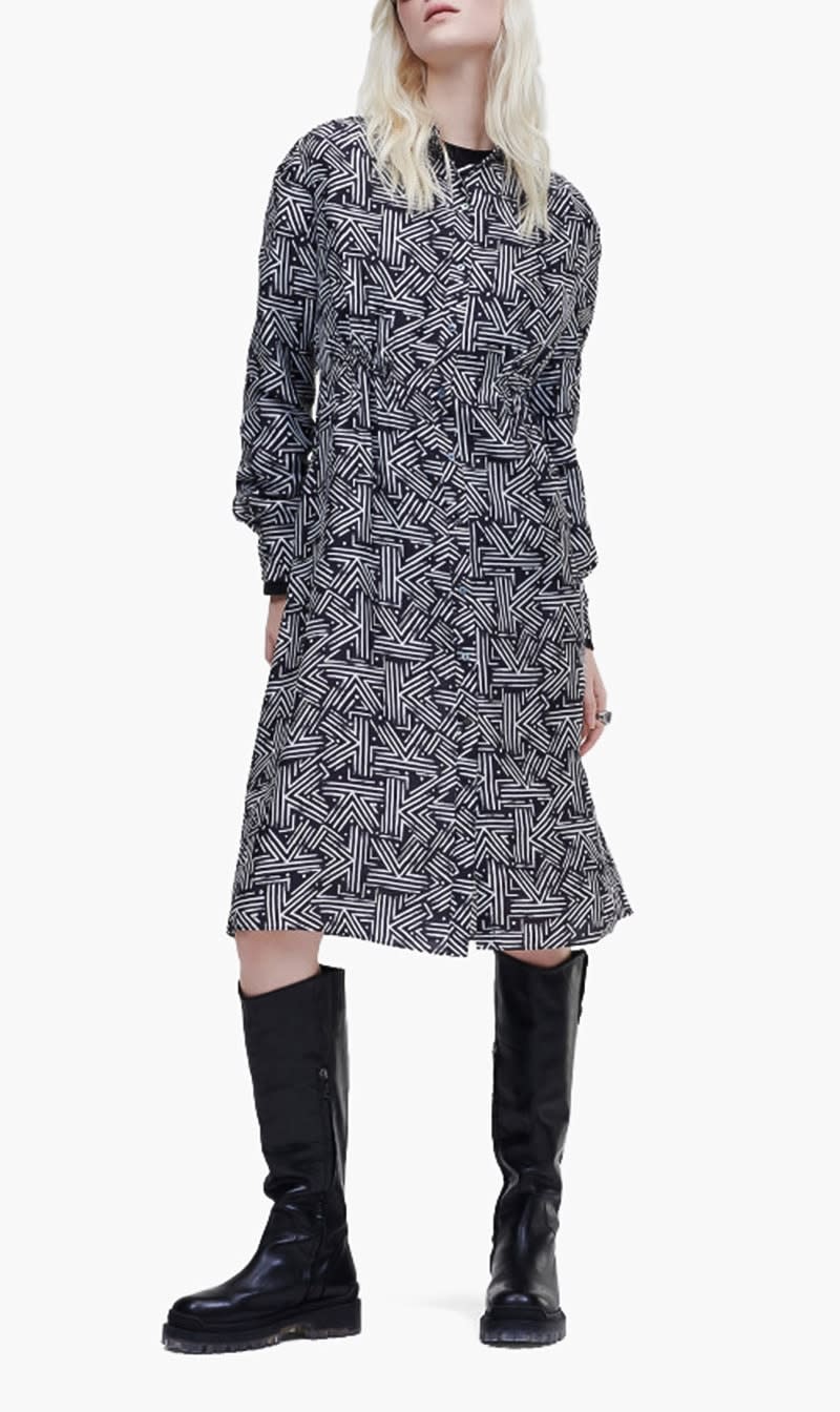 

Karl Lagerfeld Multi-color Printed Silk Shirt Dress for Women | The Deal Outlet