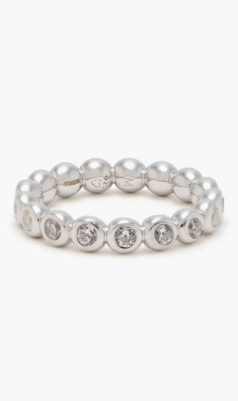Missoma Silver Tennis Eternity Stacking Ring for Women