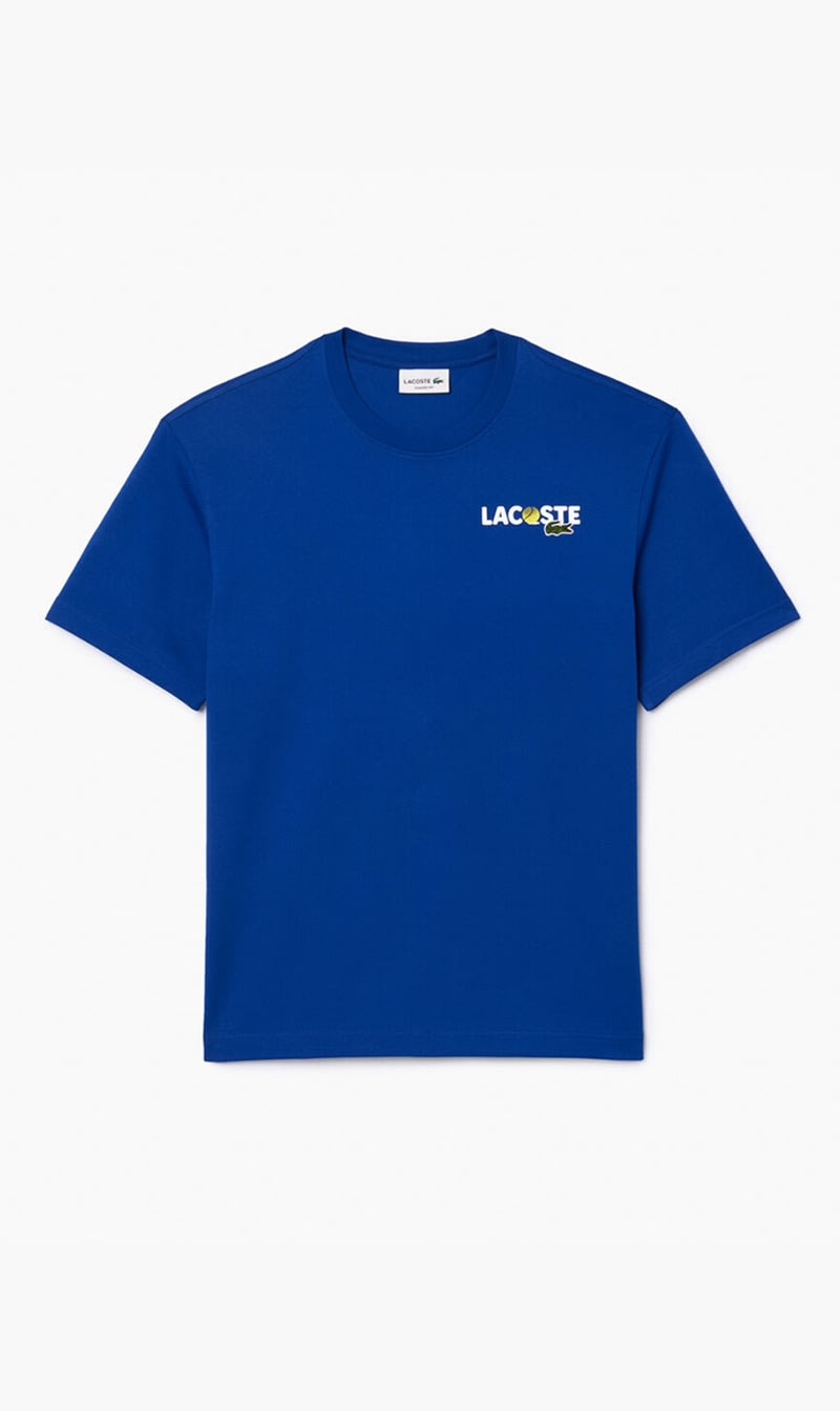 

Lacoste Blue Heavy Cotton Jersey Back Print T-shirt for Men | The Deal Outlet