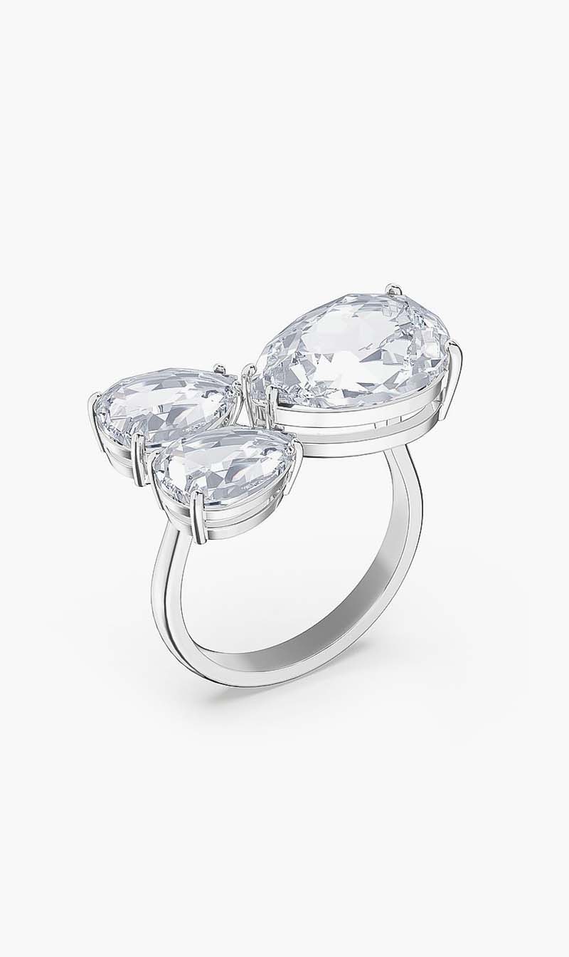 

Millenia Cocktail Ring, Pear Cut Crystals, White, Rhodium Plated