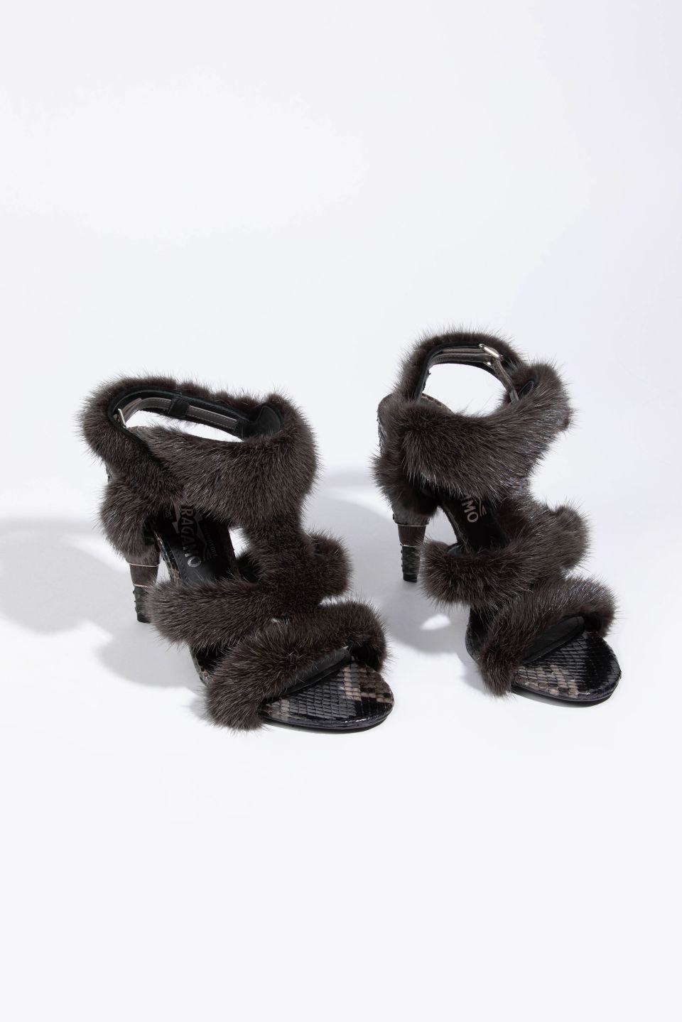 

SALVATORE FERRAGAMO Larix Fur High Heel Sandals