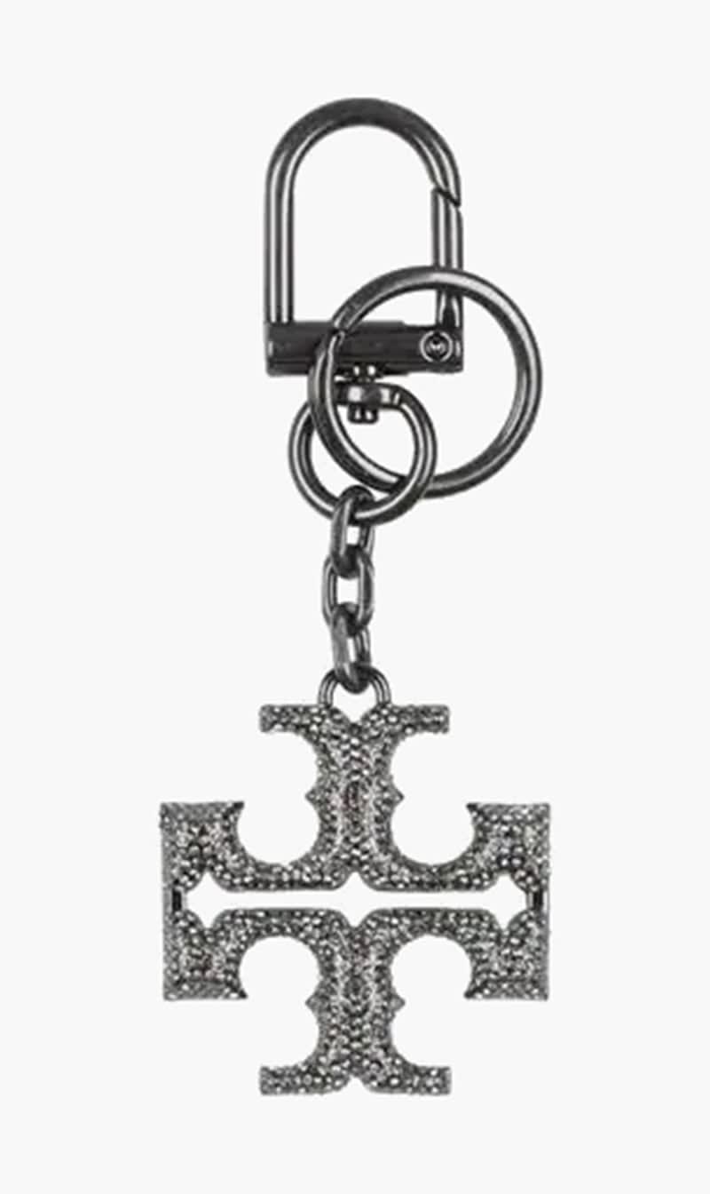 

Tory Burch Silver Charcoal Metal Key Ring for Women | The Deal Outlet
