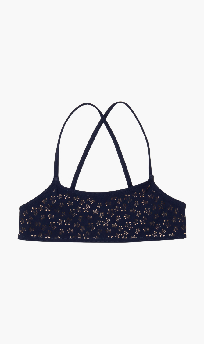 

Gib Turtle Cut-out Swimwear Top, Blue