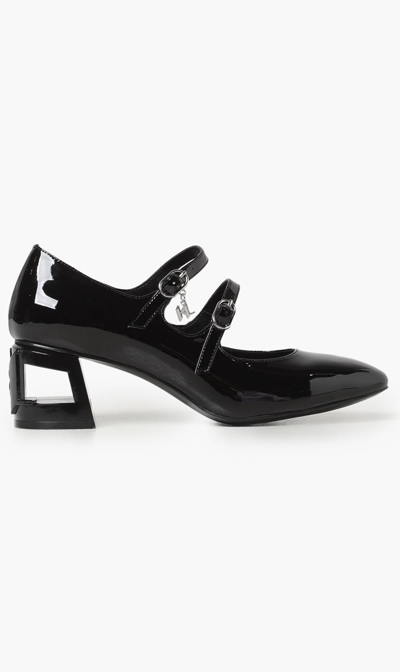 

Karl Lagerfeld Black Double Strap Pumps for Women | The Deal Outlet