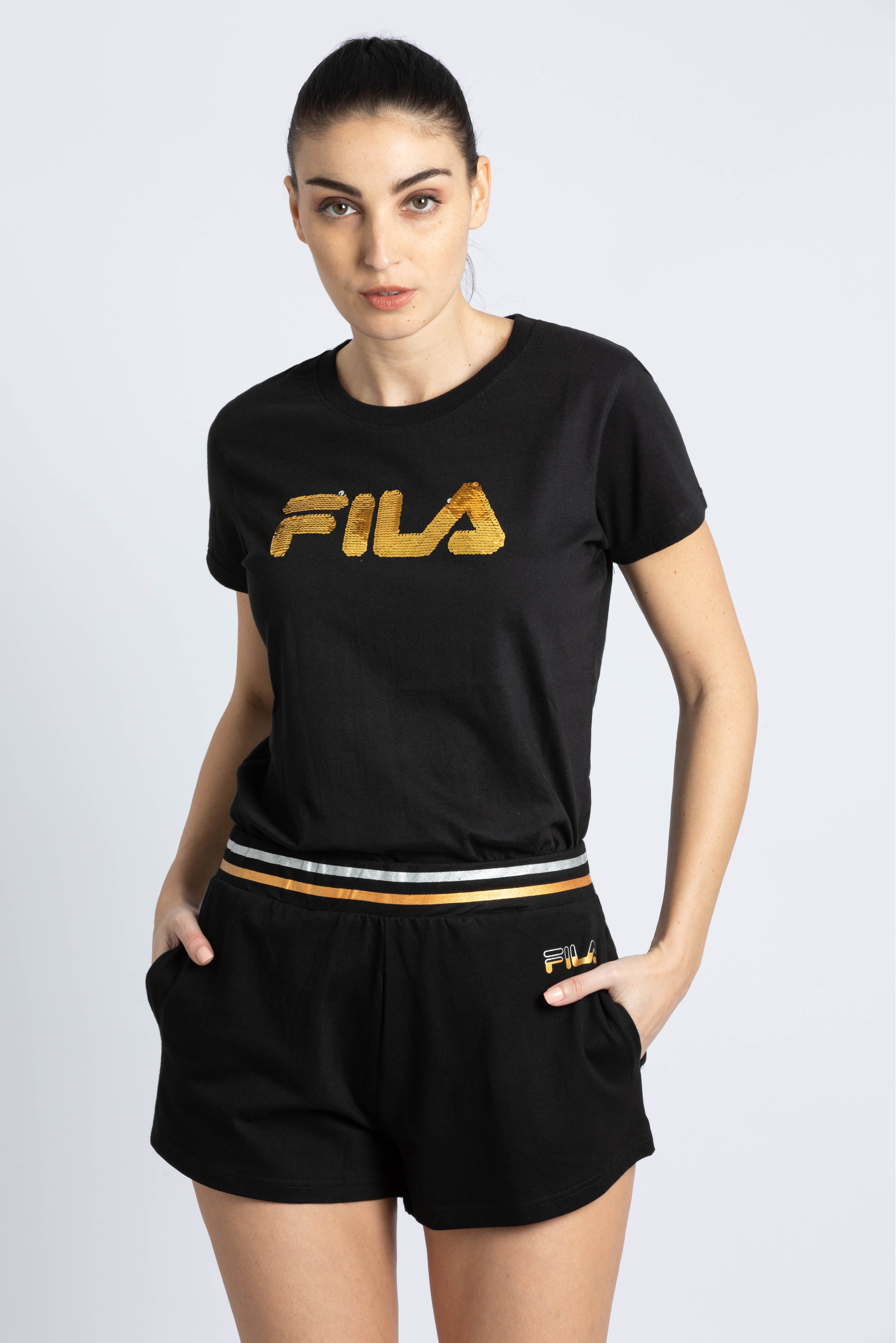 

Fila Sunshine Metallic Stripes Mini Shorts
