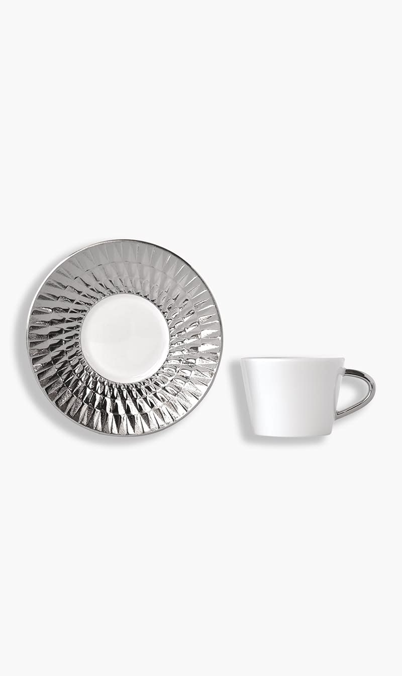 

Bernardaud Silver Coffee Cup And Saucer | The Deal Outlet