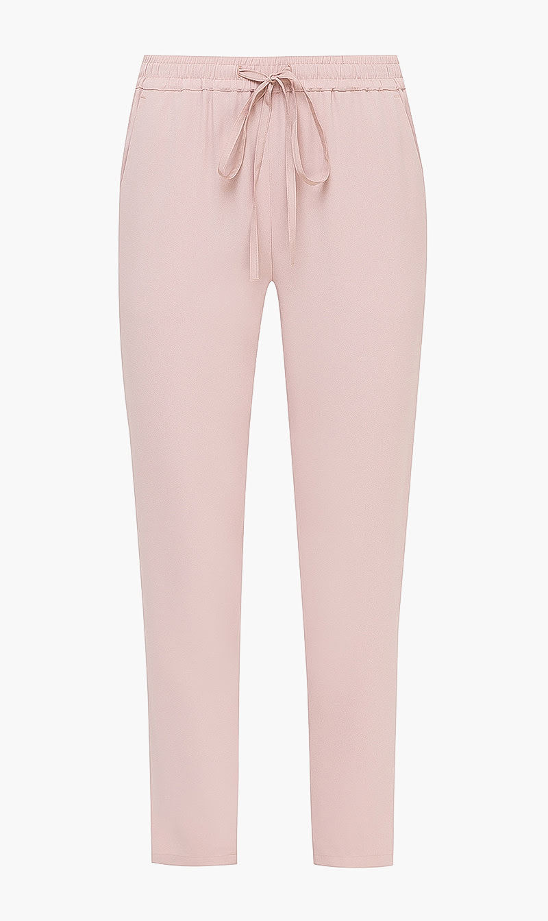 

Satin Elastic Waist Pants, Pink