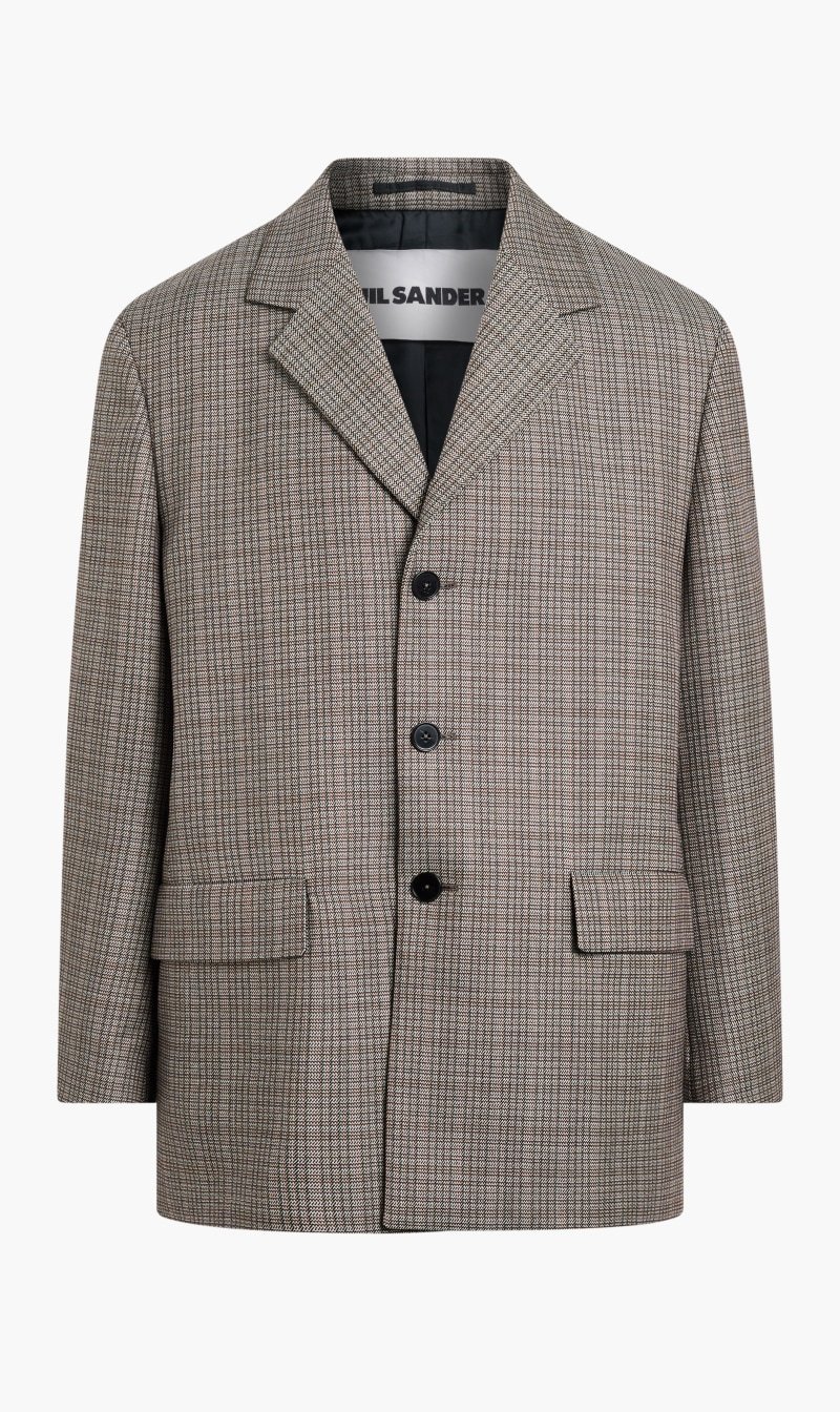 

Jil Sander Grey Checked Tailored Jacket for Men | The Deal Outlet