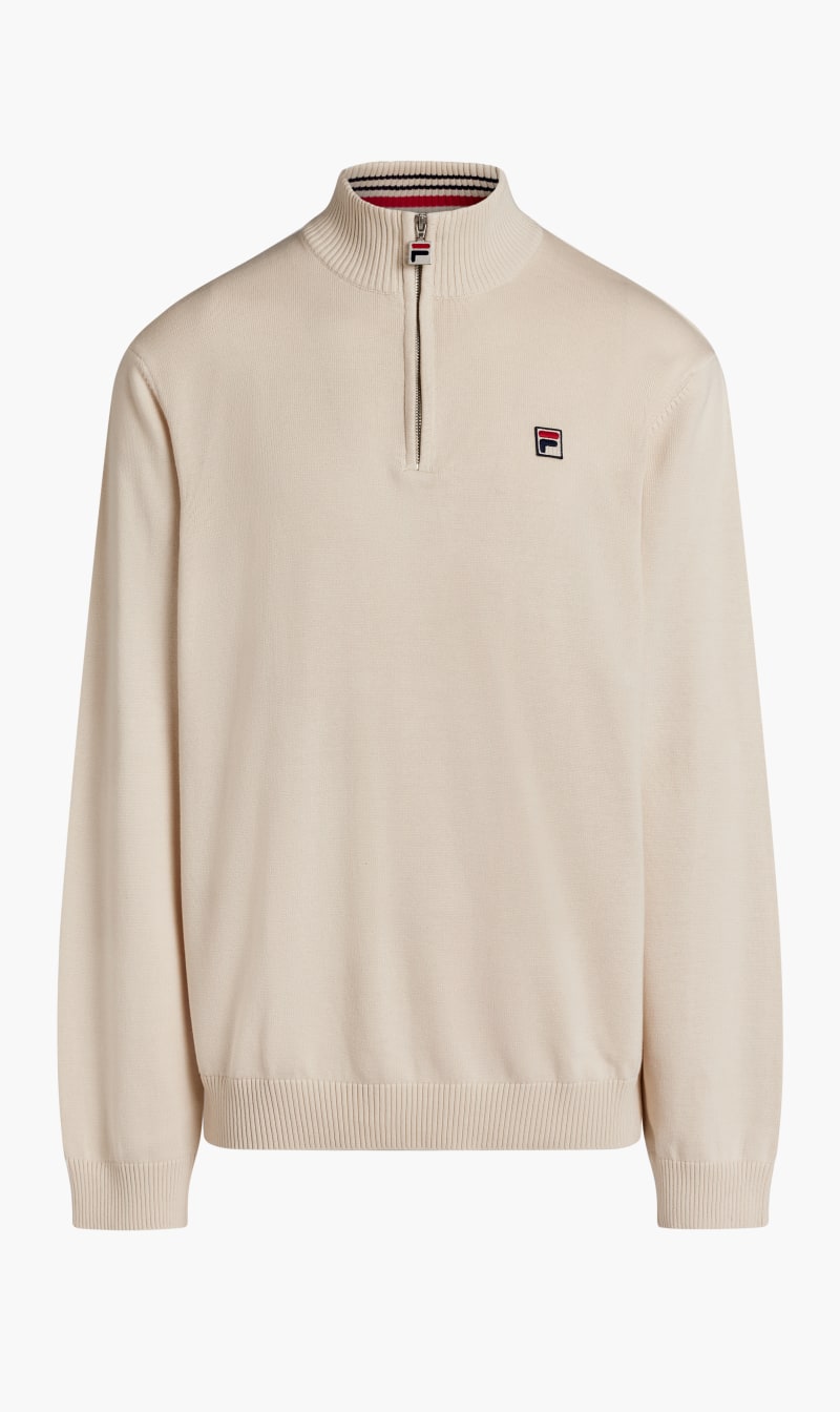 

Fila Beige Alesi Knit 14 Zip Ribbed Collar W for Men | The Deal Outlet